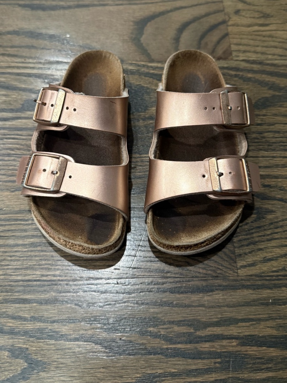 Birkenstock Kids Arizona Birko-Flor rose gold  Sandals size 10